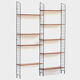 Mid century Wall Unit Shelving System in teak with black metal bookshelf supports