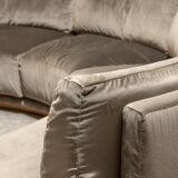 Large rounded velvet sofa
