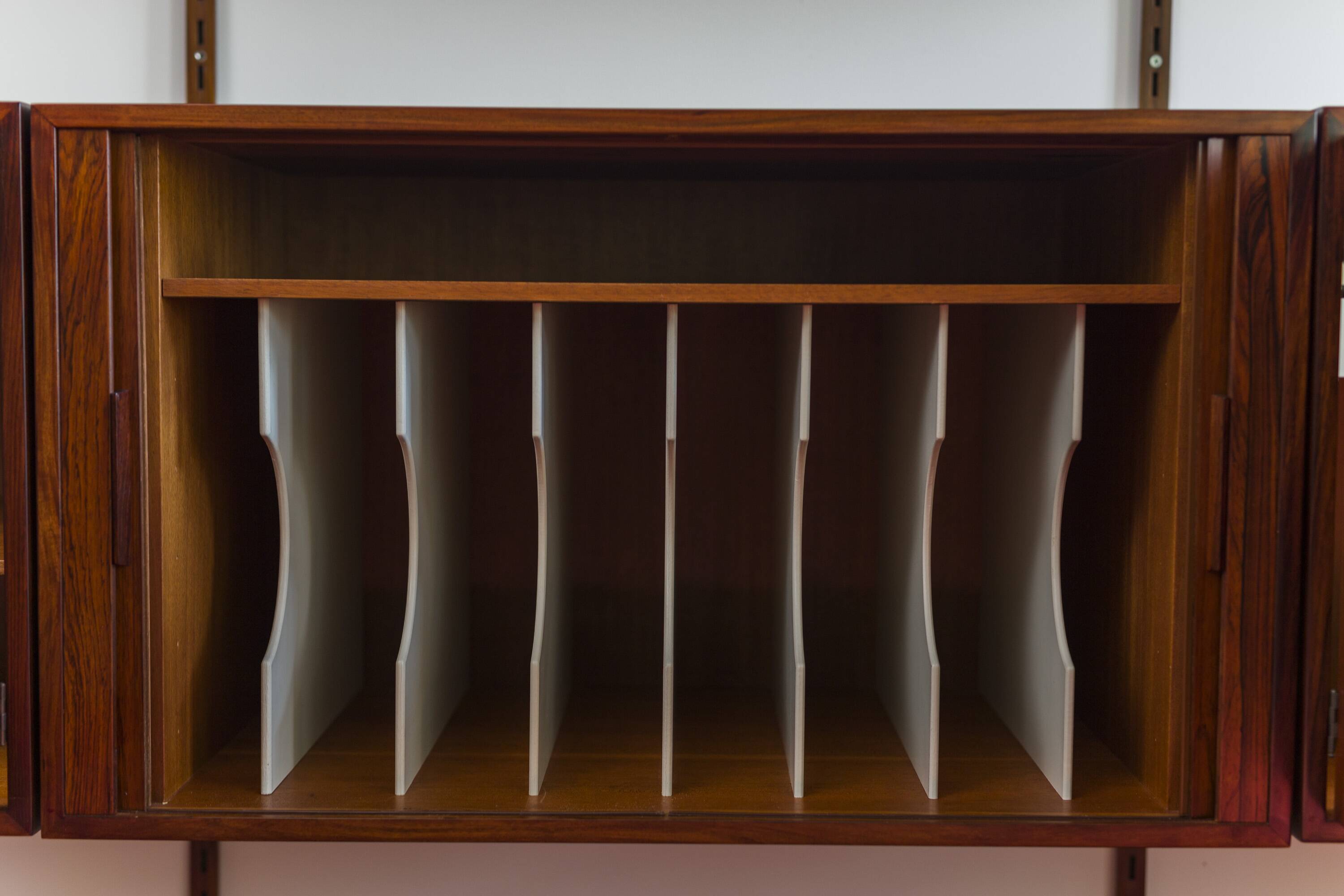 Rosewood Modular Wall Unit by Kai Kristiansen for FM Møbler, 1960s