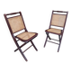2 chaises pliantes cannées vintage