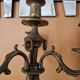 Pair of gilded bronze and brass candelabra with 4 light arms.