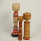 Lot of 3 japanese kokeshi dolls