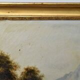 Oil on canvas House by the river