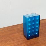 Mid-century German block glass bubble vase by Karl Friedrich Glass.