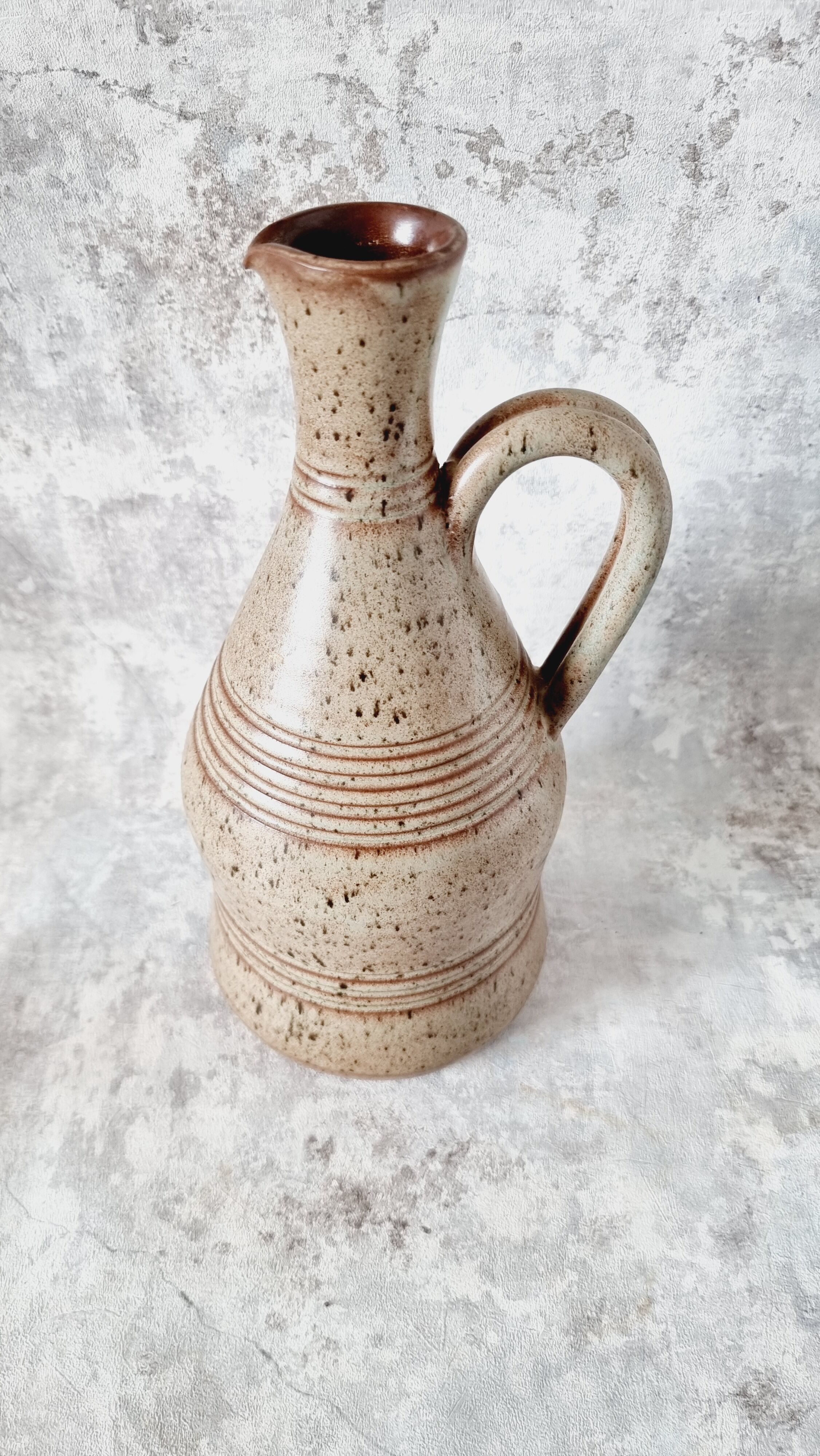 Ceramic pitcher French design and handmade Vallauris 60s
