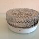 Round ceiling lamp in structured glass vintage 60s-70s