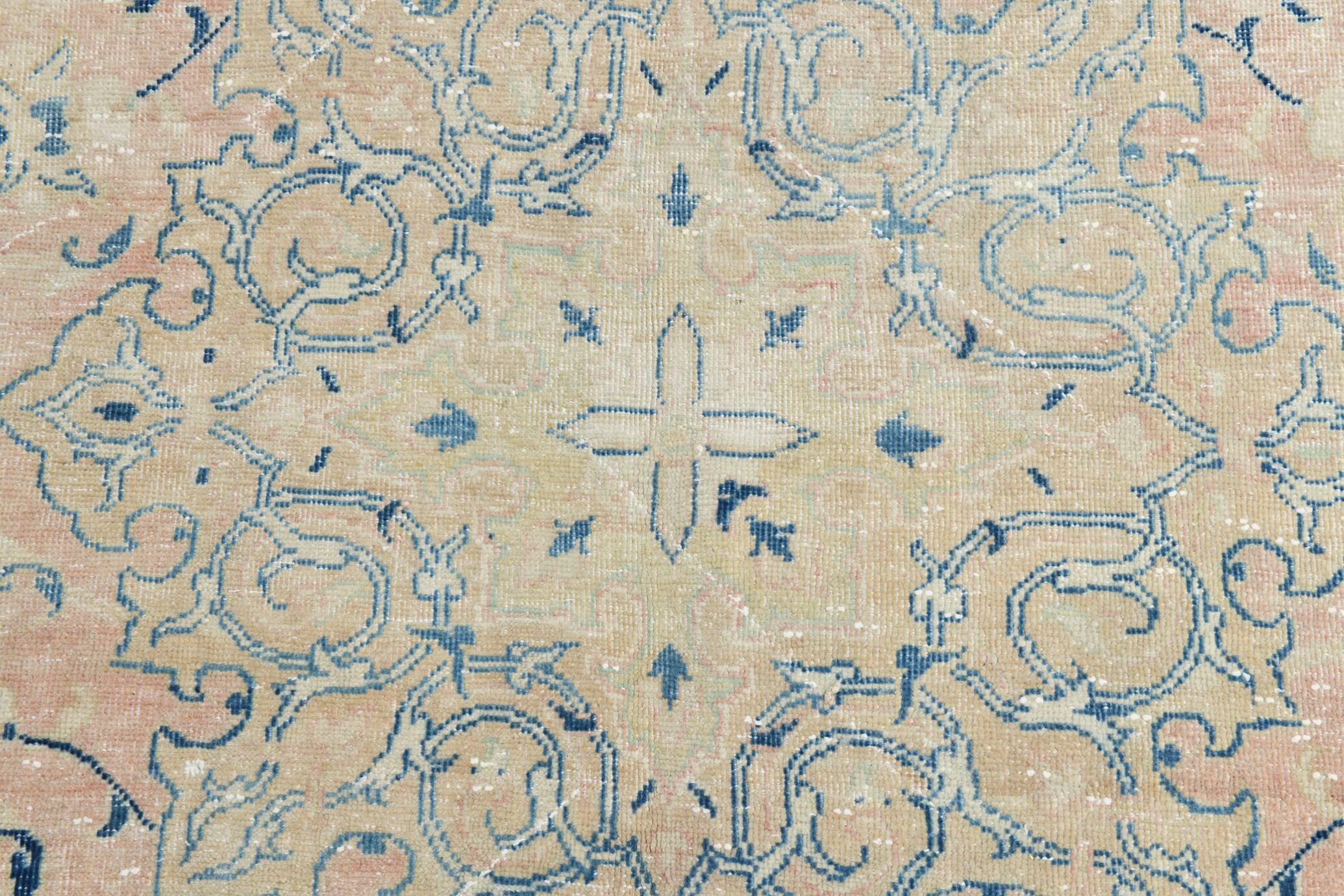 12x15 Soft Beige & Blue Classic Vintage Persian Rug, 274x397 Cm