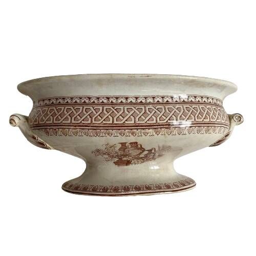 Antique vegetable dish in English ironstone "Princess Alexandra"