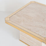 Vintage travertine coffee table edited by Fedam. Belgium, 80s