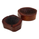 Organic modern set of 2 wood ashtrays, France 1970s