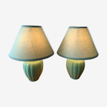 Paire de lampes vertes