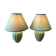 Pair of green lamps