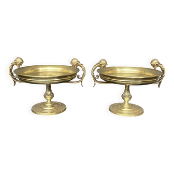 Pair of bronze sweet bowls.
