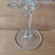 Set of 6 glasses with gold band decorations.
