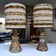 Pair of bedside lamps by Jean-Claude Courjault, ceramic, 1970s.