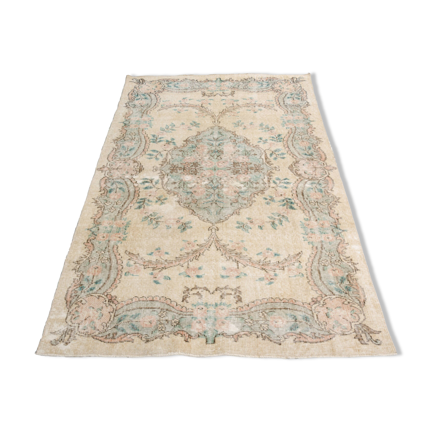 Geometric Oushak Floral Carpet