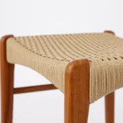Arne Wahl Iversen Teak Ottoman, Danish Mid-Century Footstool, 1960s-1970s