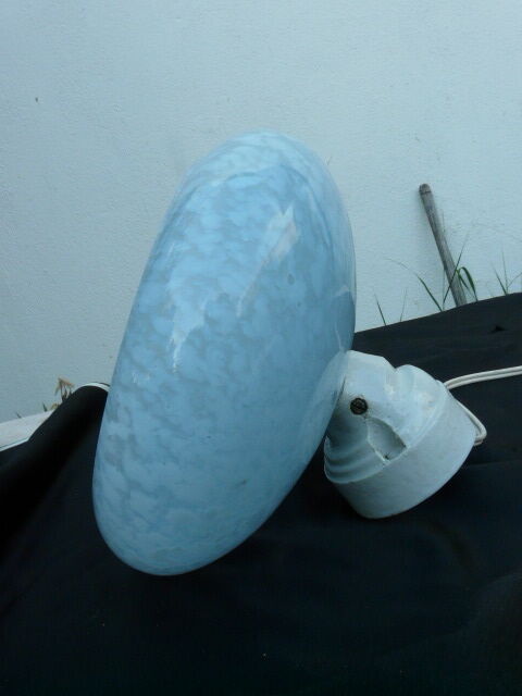 Clichy glass applied with 50s porcelain support