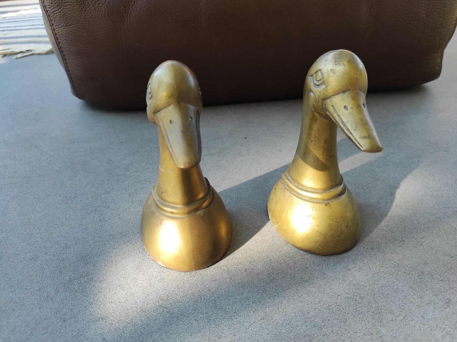 Paire de canards en laiton serre-livres
