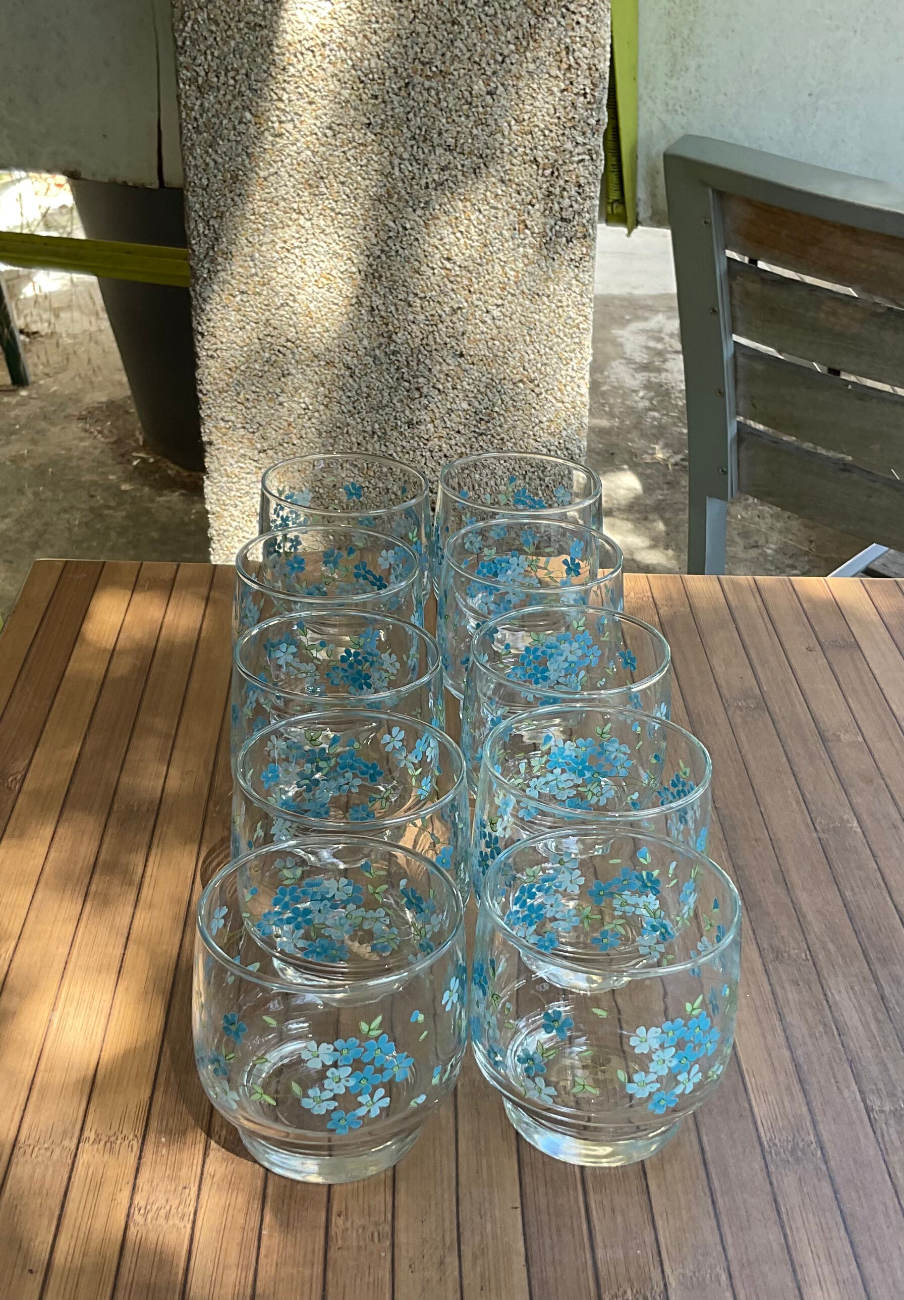 10 vintage glasses model forget-me-not