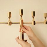Swedish brass five arm candelabra by Gusum