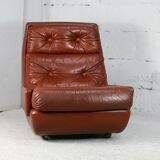 Easy chair "space age". Jean Prévost, France, leather, circa 1970