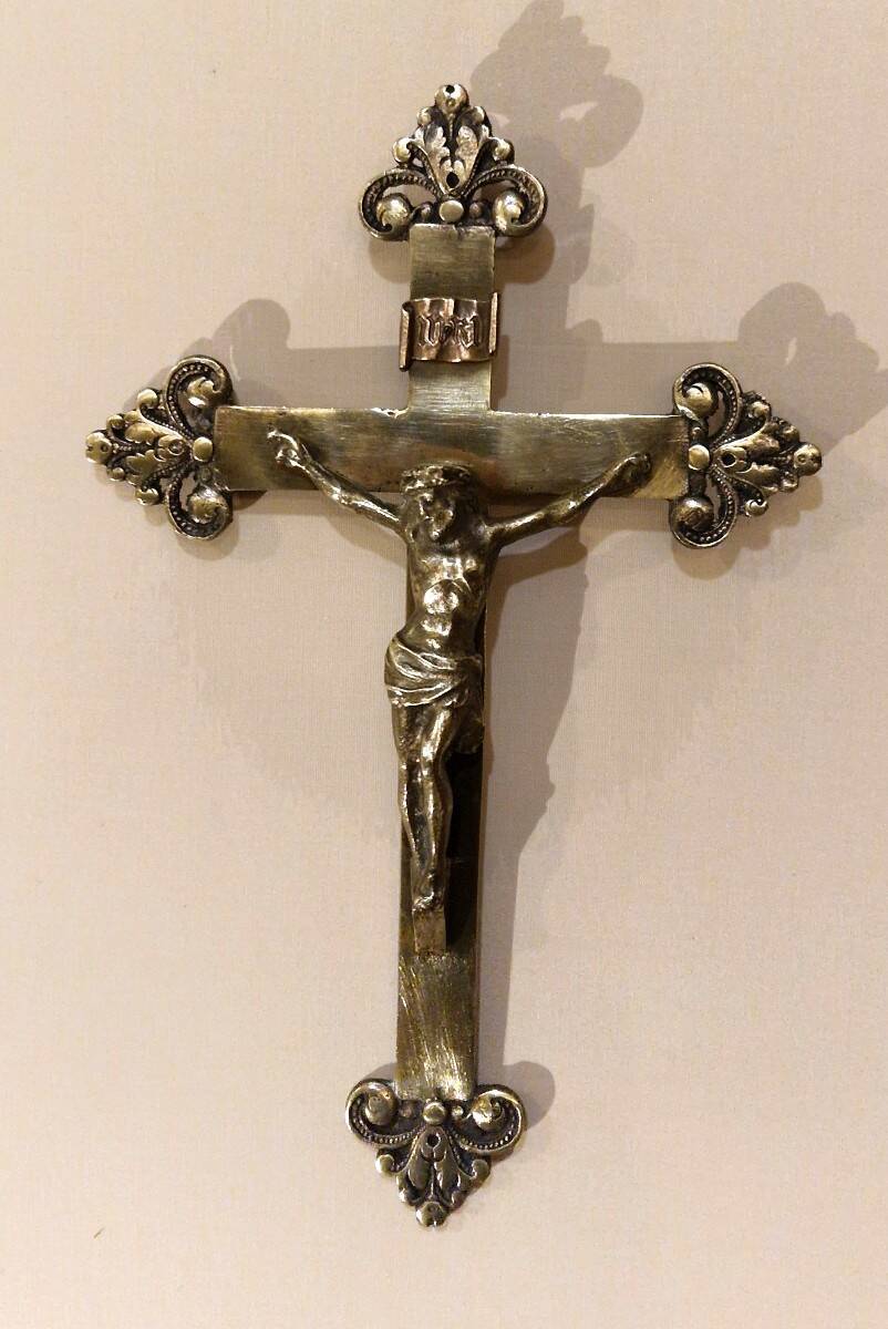 Bronze and brass cross from the 20th century.
