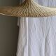 Very large rattan pendant light in the shape of a hat D125 H50