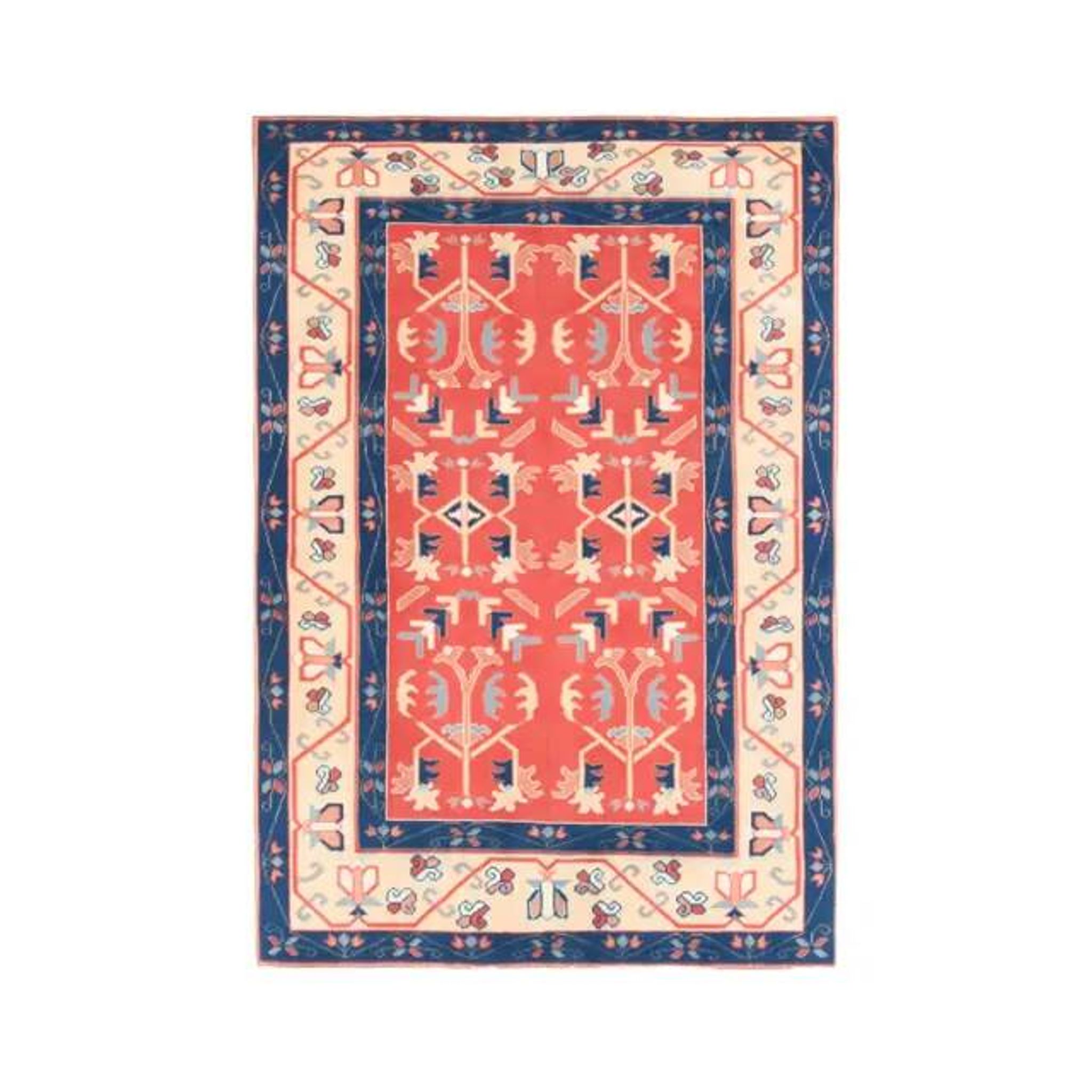 Vintage Turkish Oushak Handmade Wool Cotton Red Area Rug 130x190
