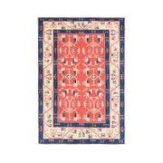 Vintage Turkish Oushak Handmade Wool Cotton Red Area Rug 130x190