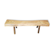 Big bench in solid rough wood very thick Brutalism