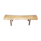 Banc en bois brut massif trés epais brutalisme
