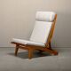 Hans J. Wegner AP71 Lounge Chair, Oak and Graphic fabric for AP Stolen, Den