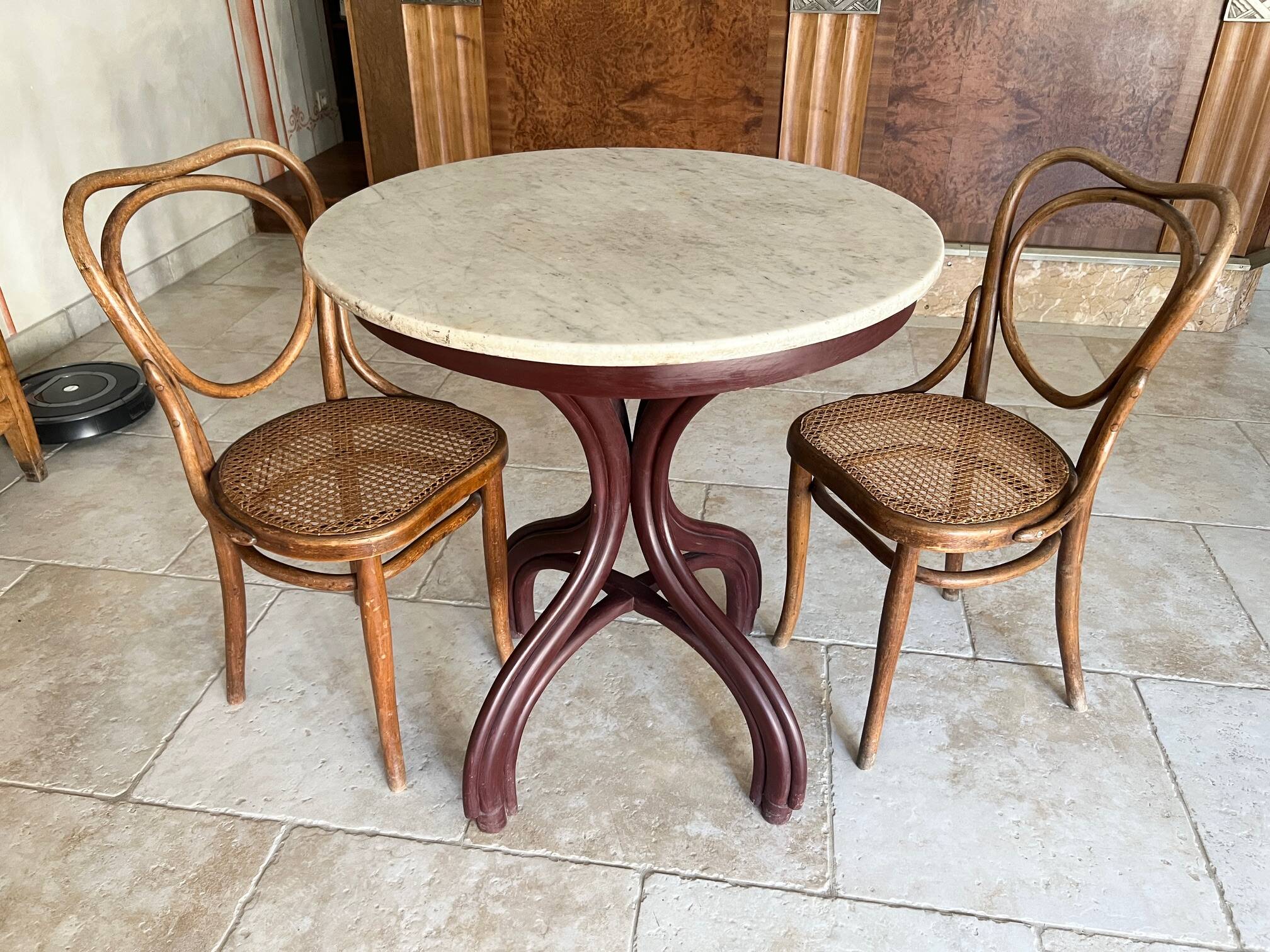 Thonet Table No. 8 from 1888 Café Museum after Adolph Loos marble top