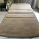 Large wooden and wrought iron dining table, 220 cm