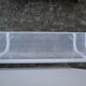 Old public wrought iron bench painted white - 50s