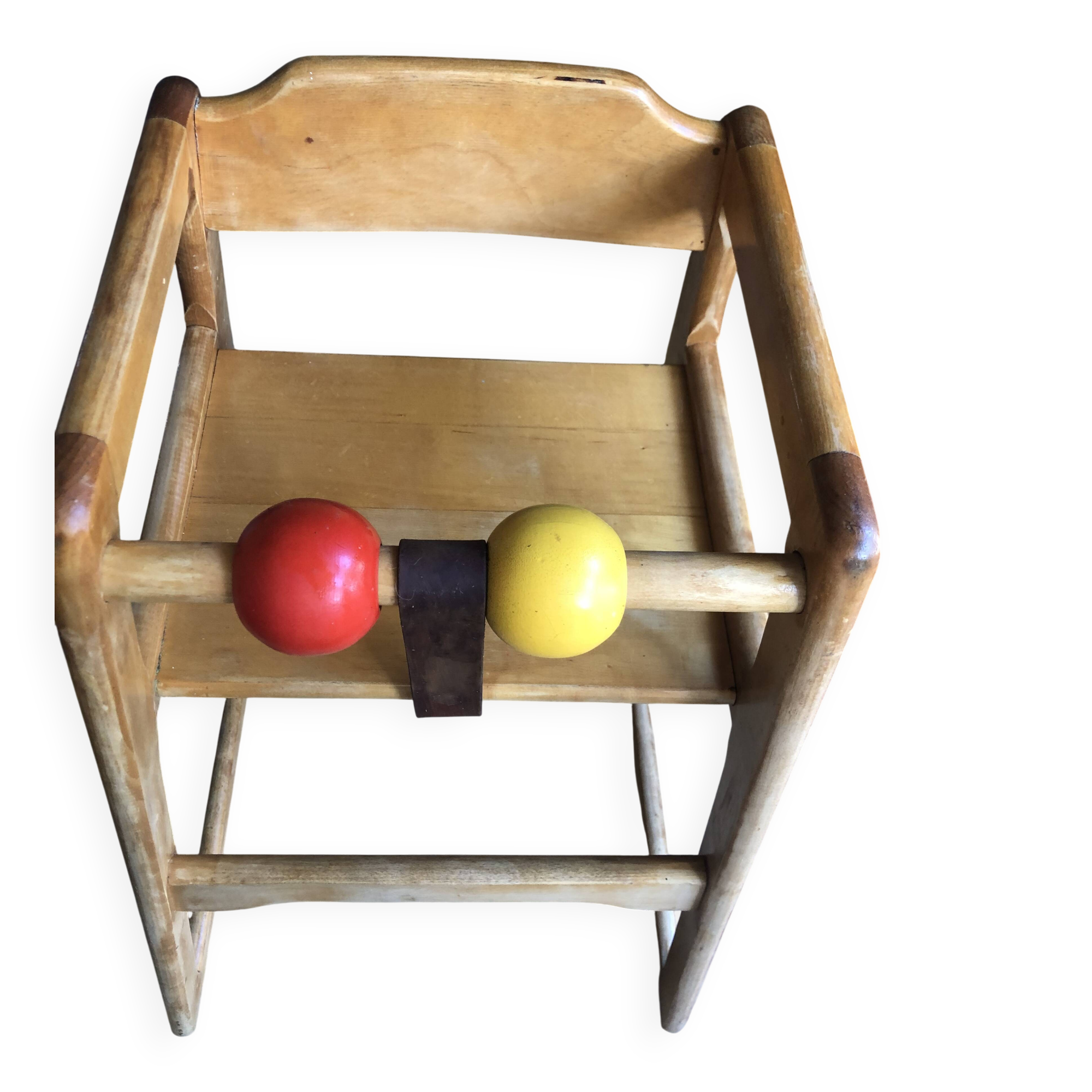 Gärsnäs high chair "robust" made of solid beech wood and leather.