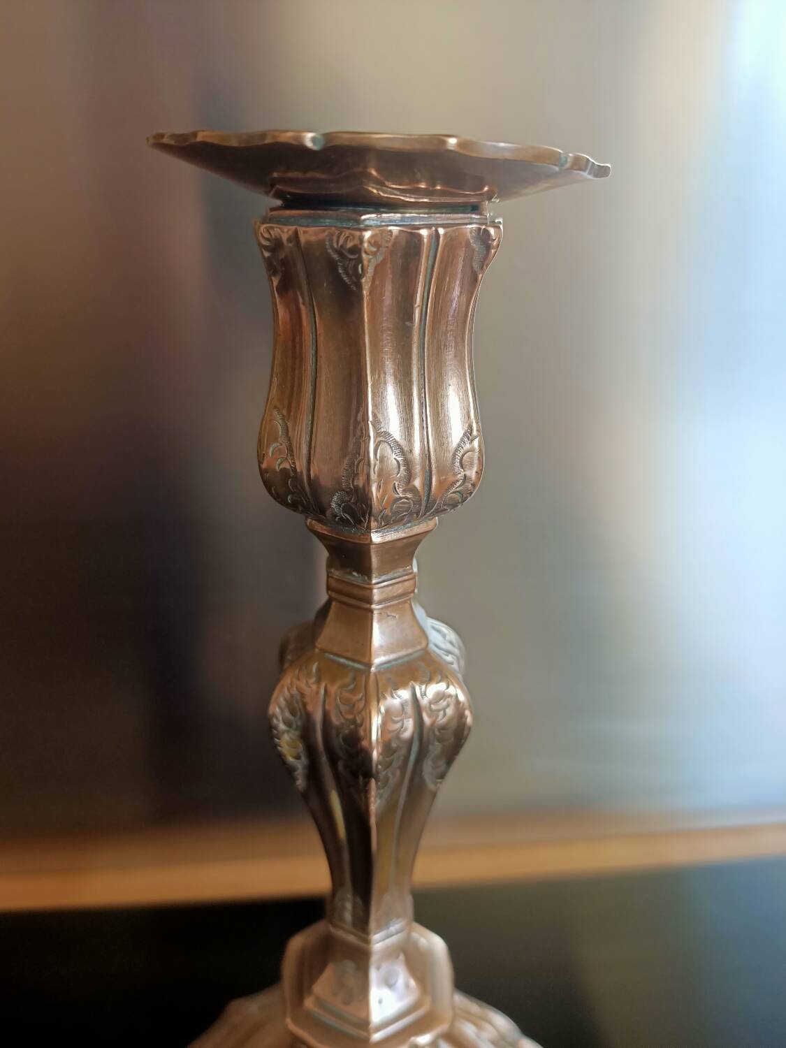 18th century chiseled bronze candlestick