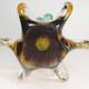 Vase en verre artistique aux nuances vert et ambre – années 60/70