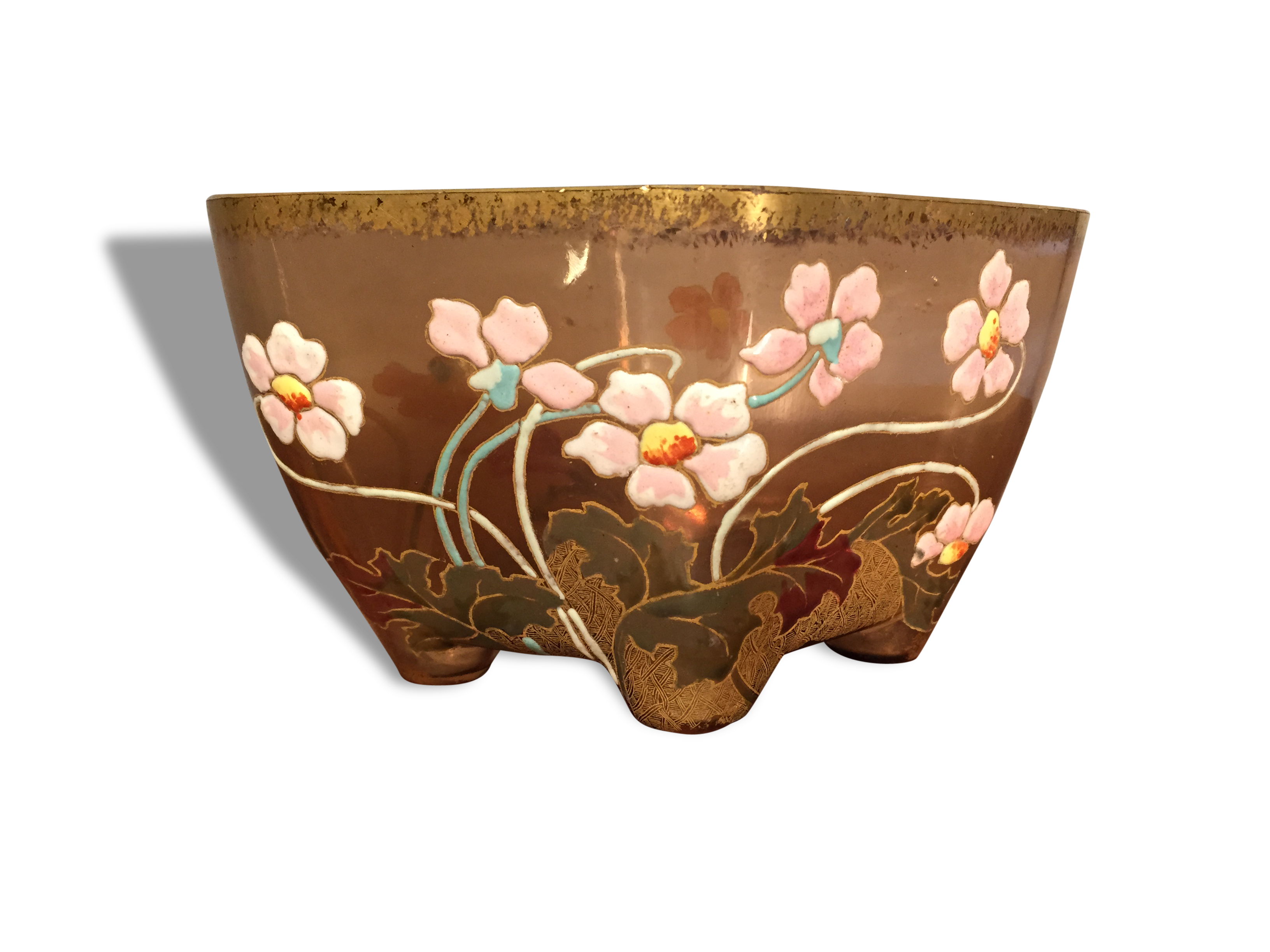 Small cut Legras glass enamelled new art