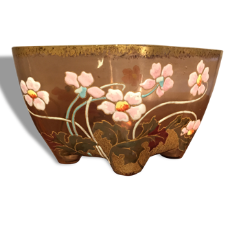 Small cut Legras glass enamelled new art