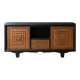 Buffet in Art Deco style made of blackened wood and carved oak.