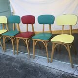 Set of 5 colorful bistro chairs