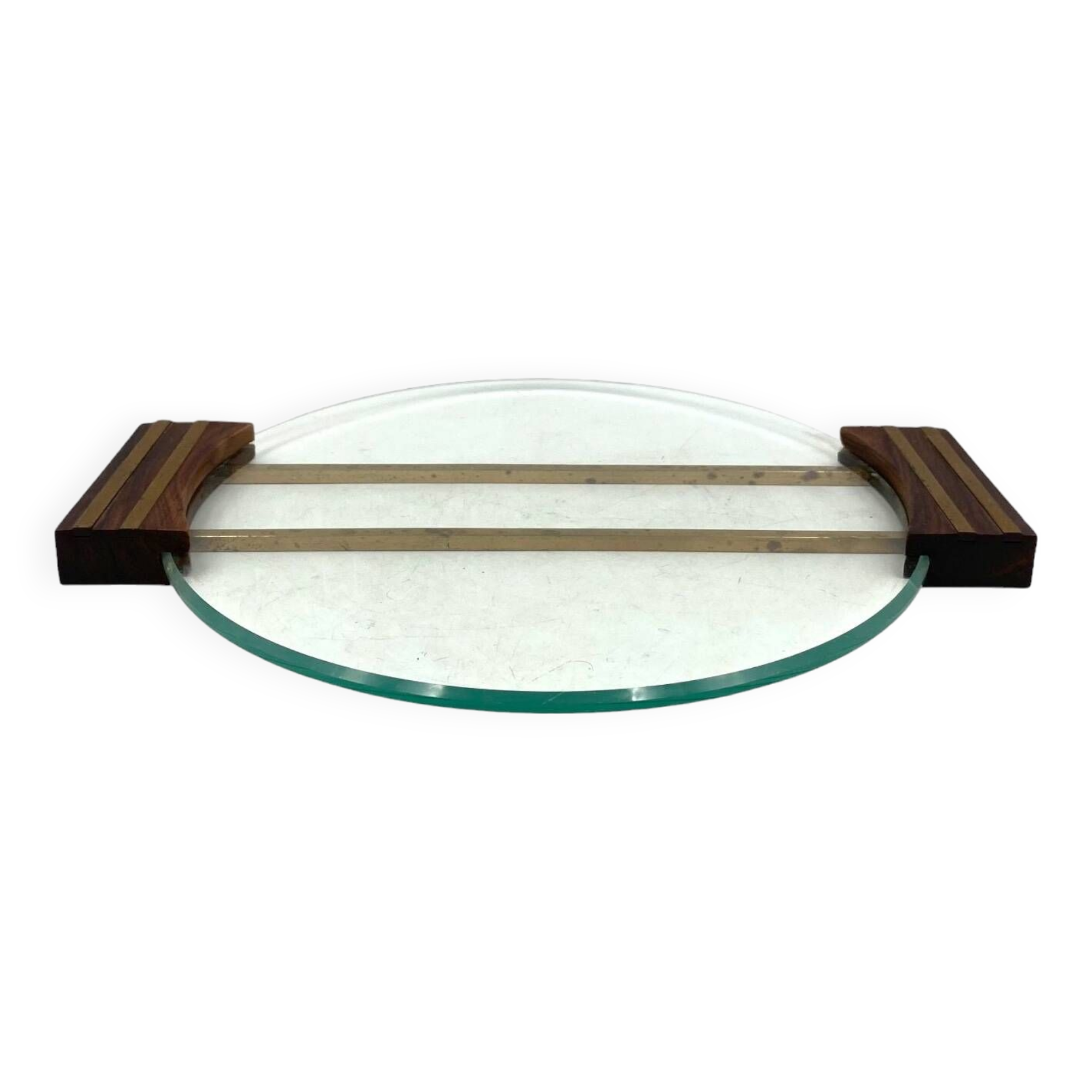 Art deco glass tray, France 1930s