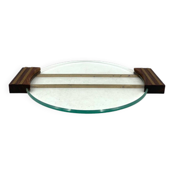 Plateau en verre art déco, France années 1930