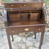 Solid wood cylinder desk