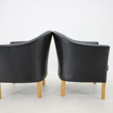 Paire de fauteuils en cuir Mogens Hansen, Danemark