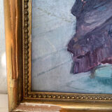 Oil on canvas painting XIX woman reading