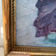 Oil on canvas painting XIX woman reading