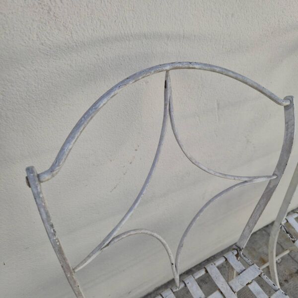 Paire de chaises de jardin en fer forgé, XIXème s.